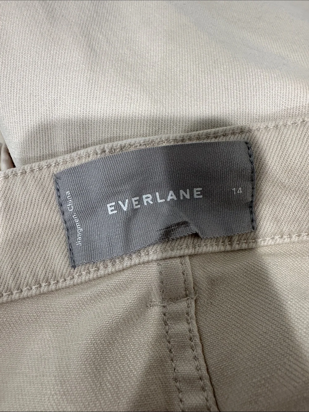 Everlane UTILITY STRAIGHT-LEG PANTs bone white Size 14 NWT cropped cotton